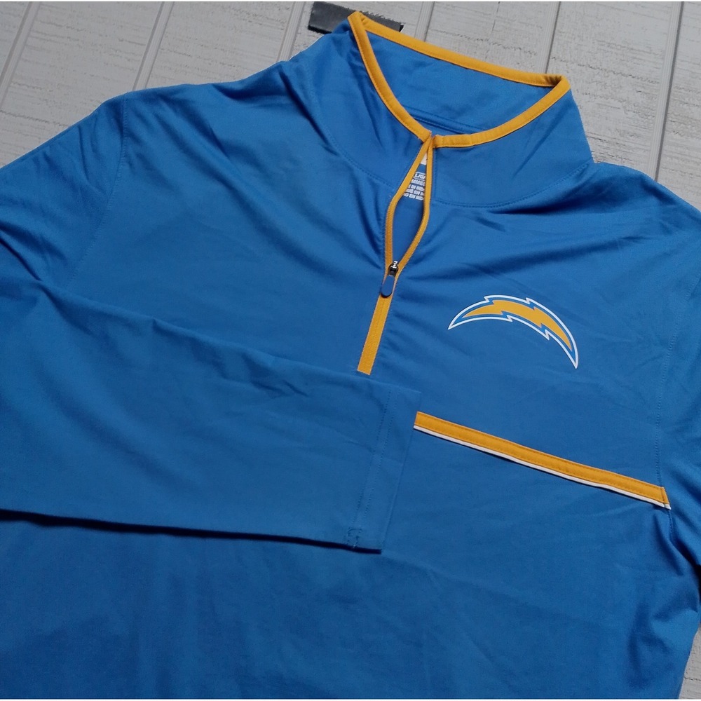 Los Angeles Chargers Shirt Men's L Blue NFL Team Apparel Quarter - Zip Pullover